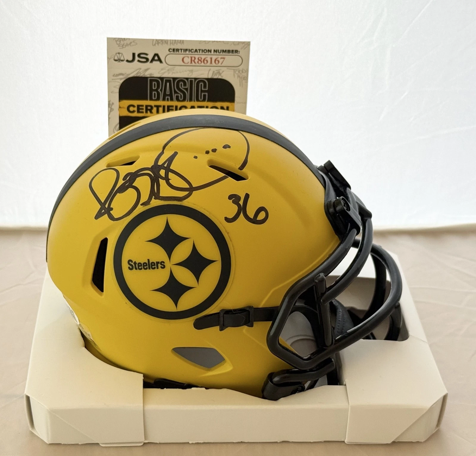 Jerome Bettis signed Pittsburgh Steelers Rave mini helmet autographed JSA