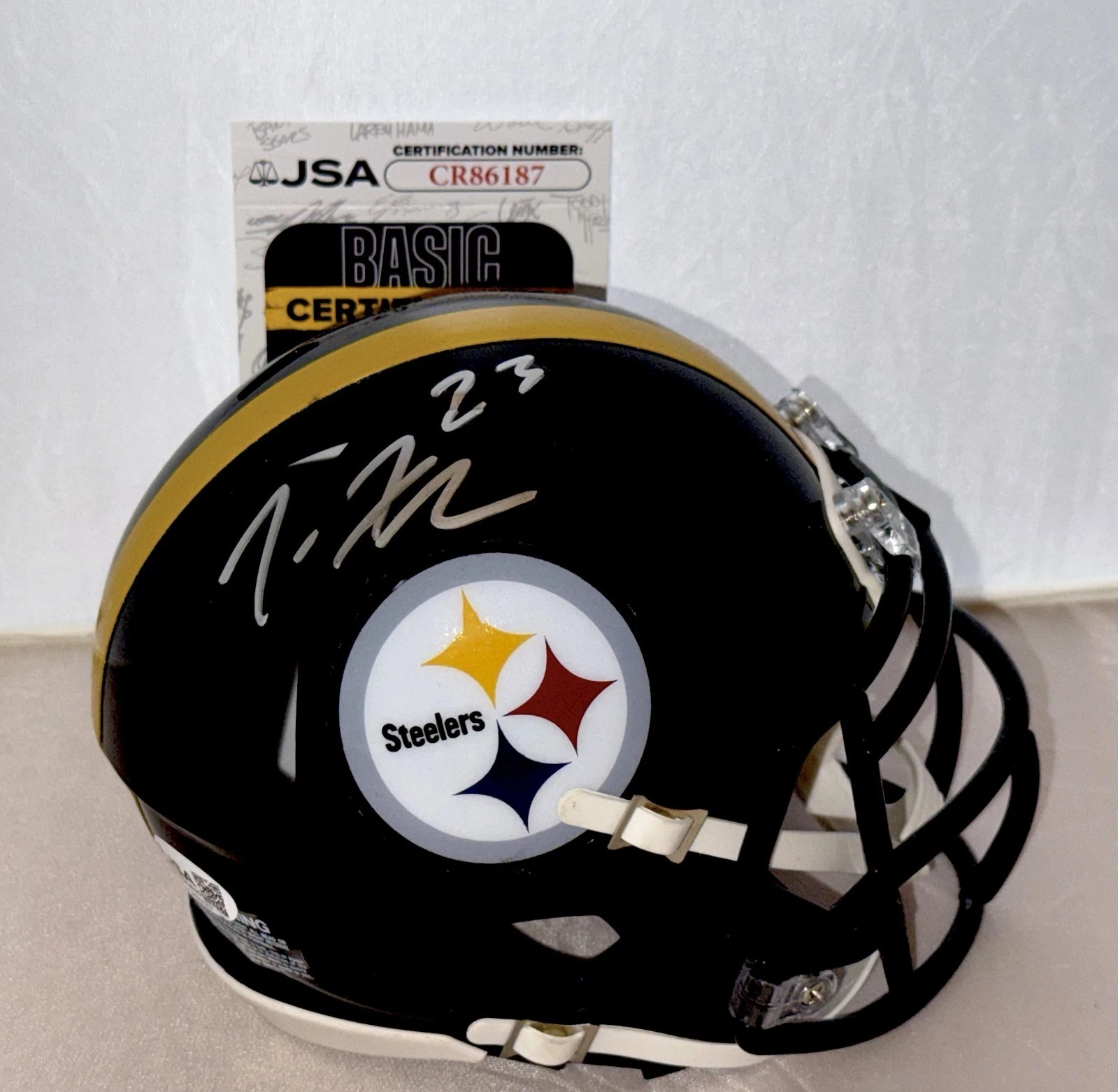 Joe Haden signed Pittsburgh Steelers mini helmet autographed JSA