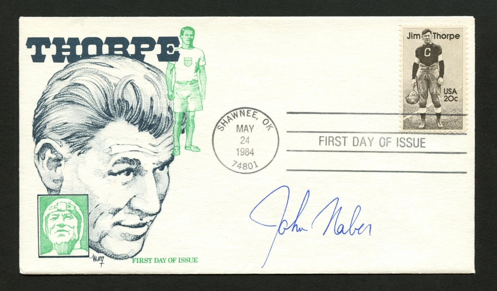 John Naber signed autograph auto FDC cover American Swimmer PC243