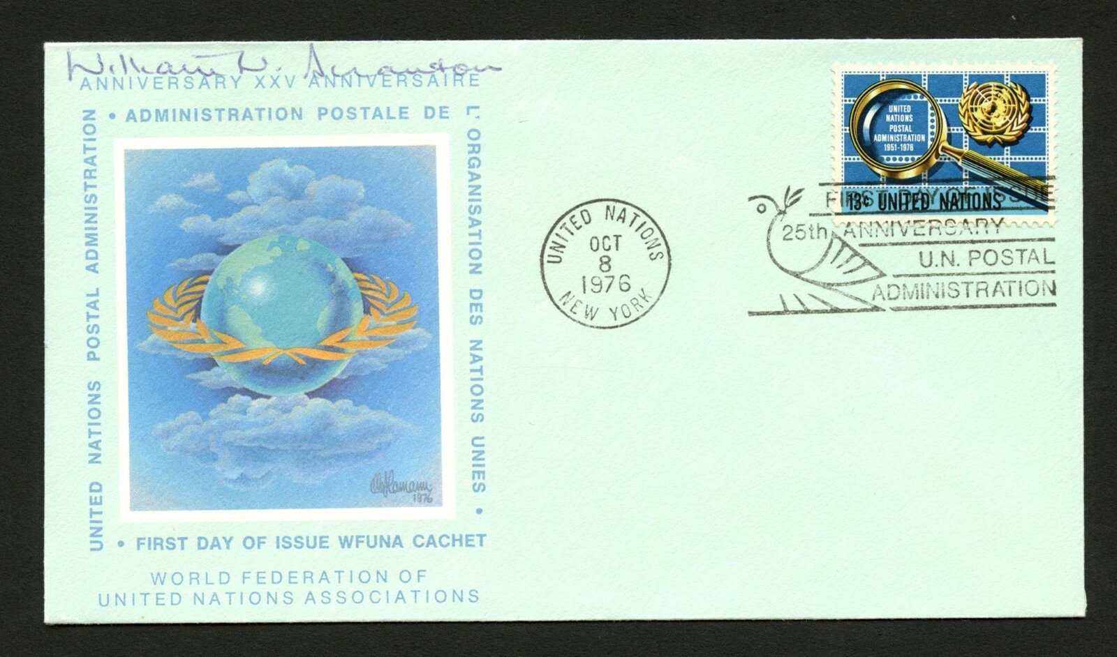William Scranton d.2013 signed autograph auto FDC cover US Ambassador PC289