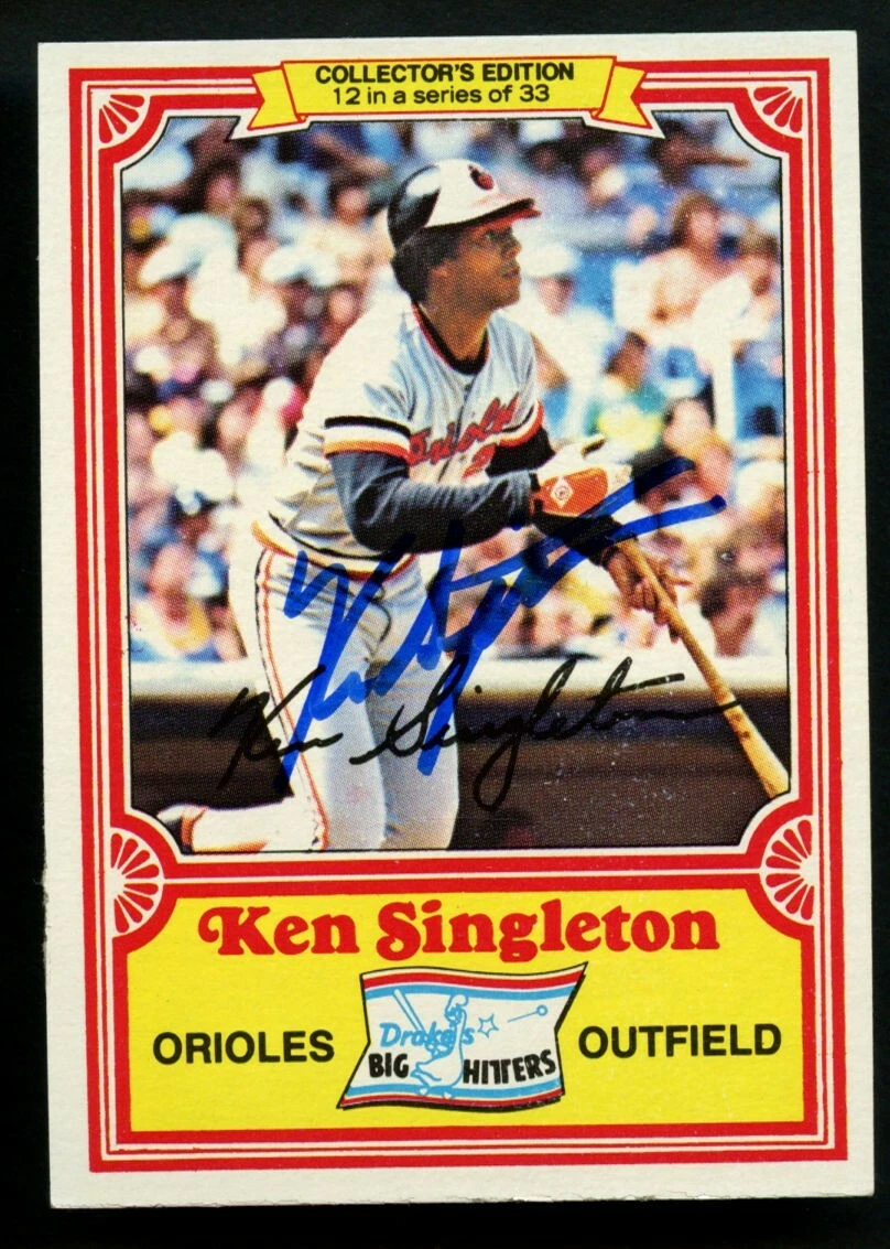 Ken Singleton #12 signed autograph auto 1981 Topps Drake's BIG HITTERS Card ~
