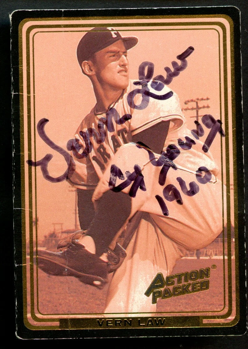 Vern Law #19 signed autograph auto 1992 Action Packed Baseball Card ~