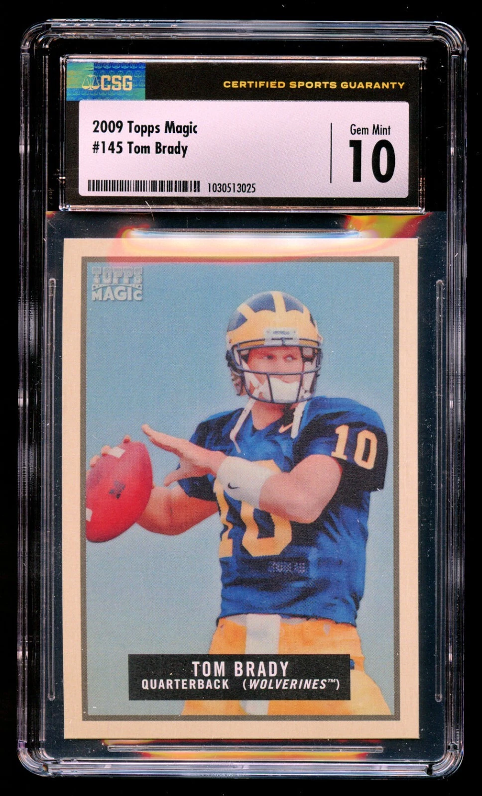 Tom Brady #145 Topps Magic 2009 Michigan Wolverines Football Card CSG 10
