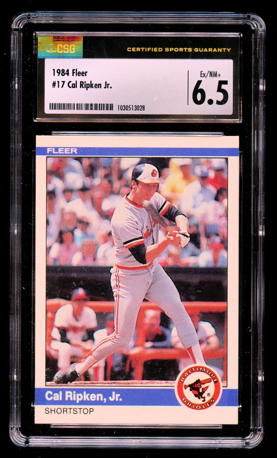 Cal Ripken #17 Fleer 1984 Baseball Baltimore Orioles Trading Card CSG 6.5