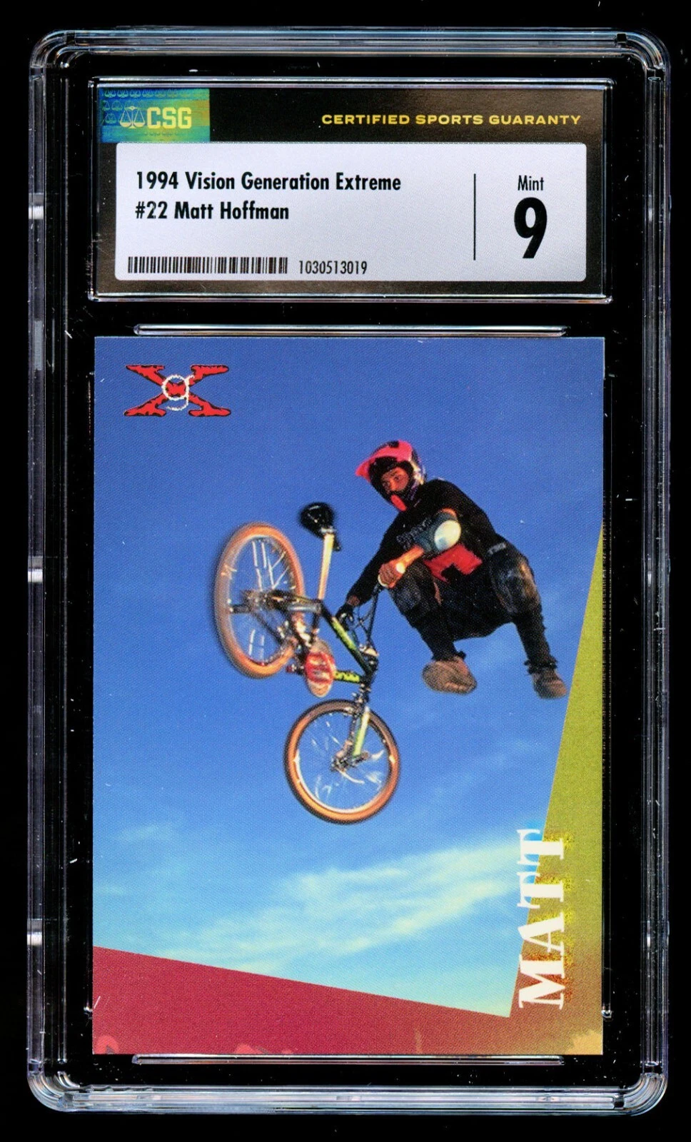Matt Hoffman #22 Vision Generation Extreme 1994 Trading Card CSG Mint 9