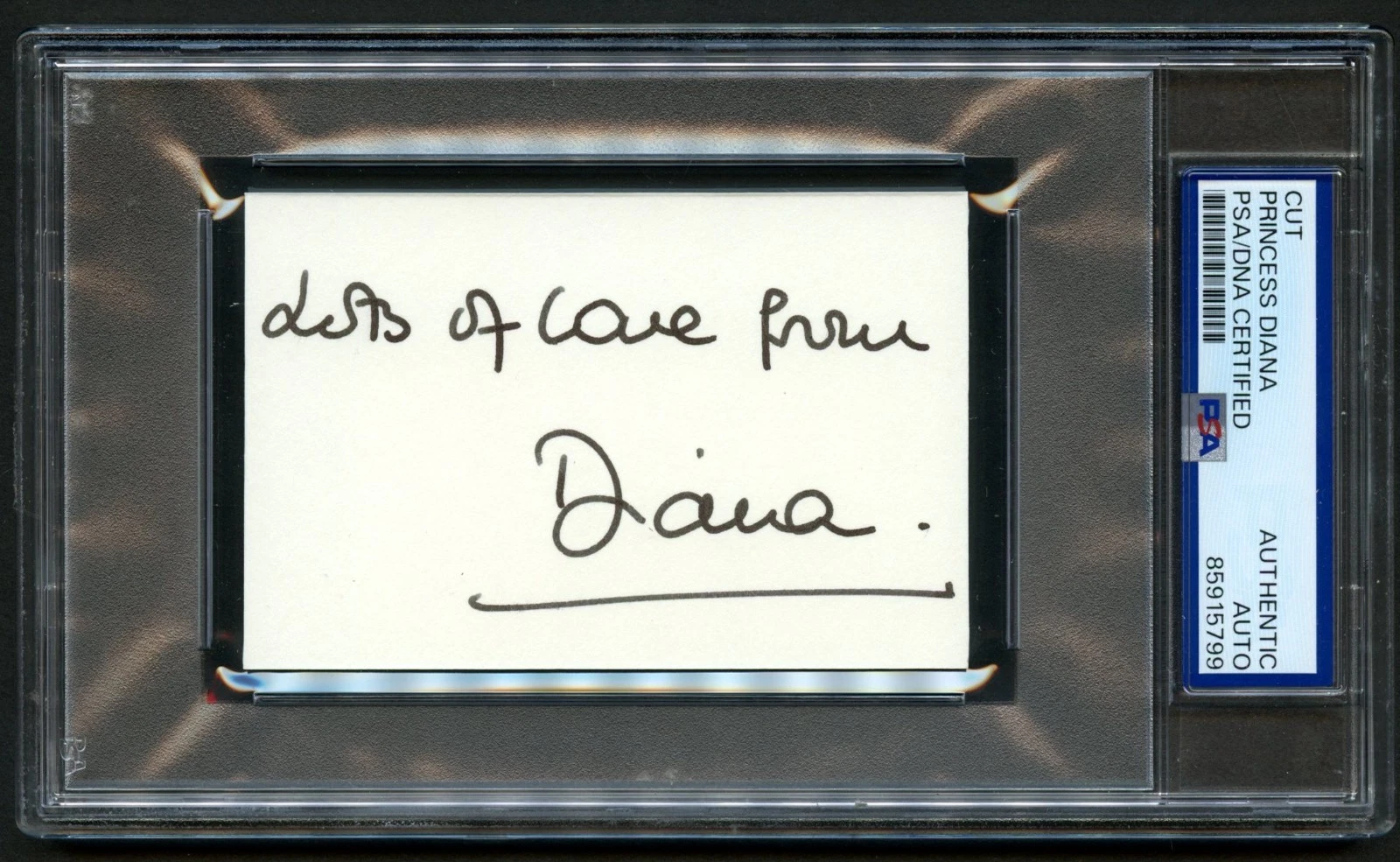 Diana signed autograph 2.5x4 Fmr Princess of Wales 