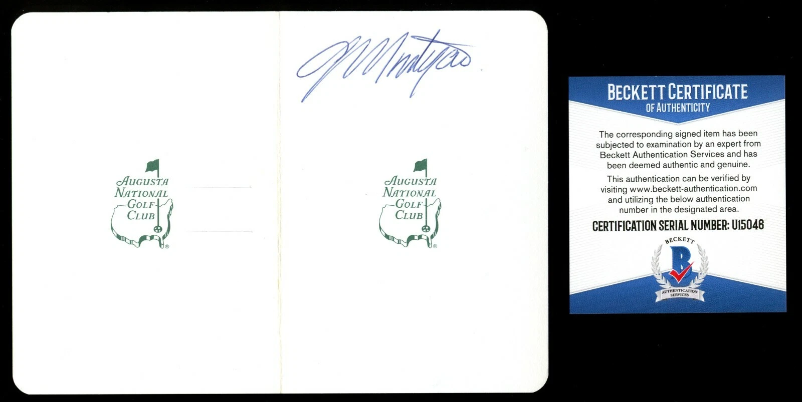 Colin Montgomerie signed autograph auto Augusta National Masters Scorecard BAS