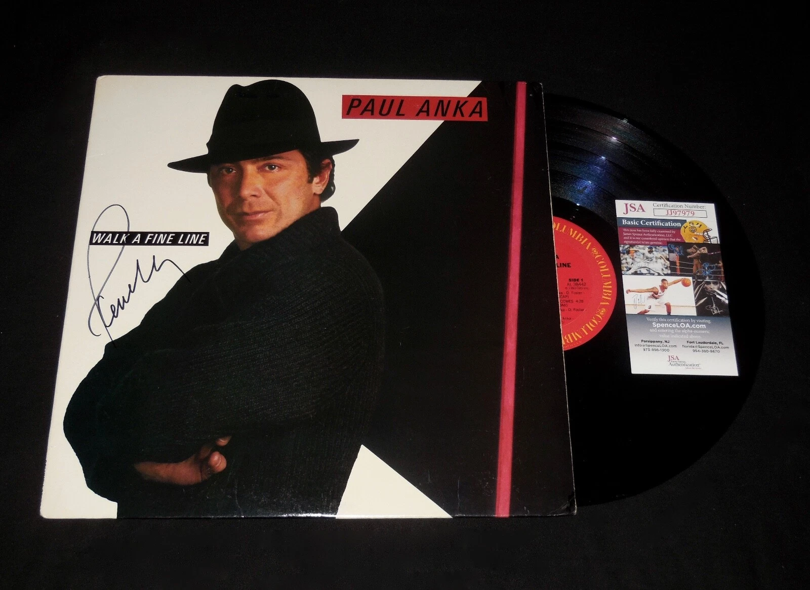 PAUL ANKA AUTOGRAPHED VINYL RECORD ALBUM (WALK A FINE LINE) - JSA COA!