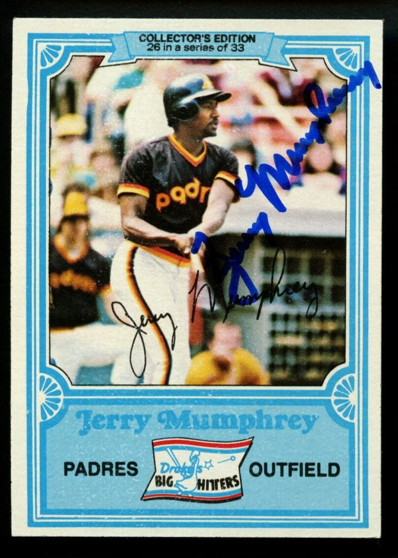 Jerry Mumphrey #26 signed autograph auto 1981 Topps Drake's BIG HITTERS Card ~