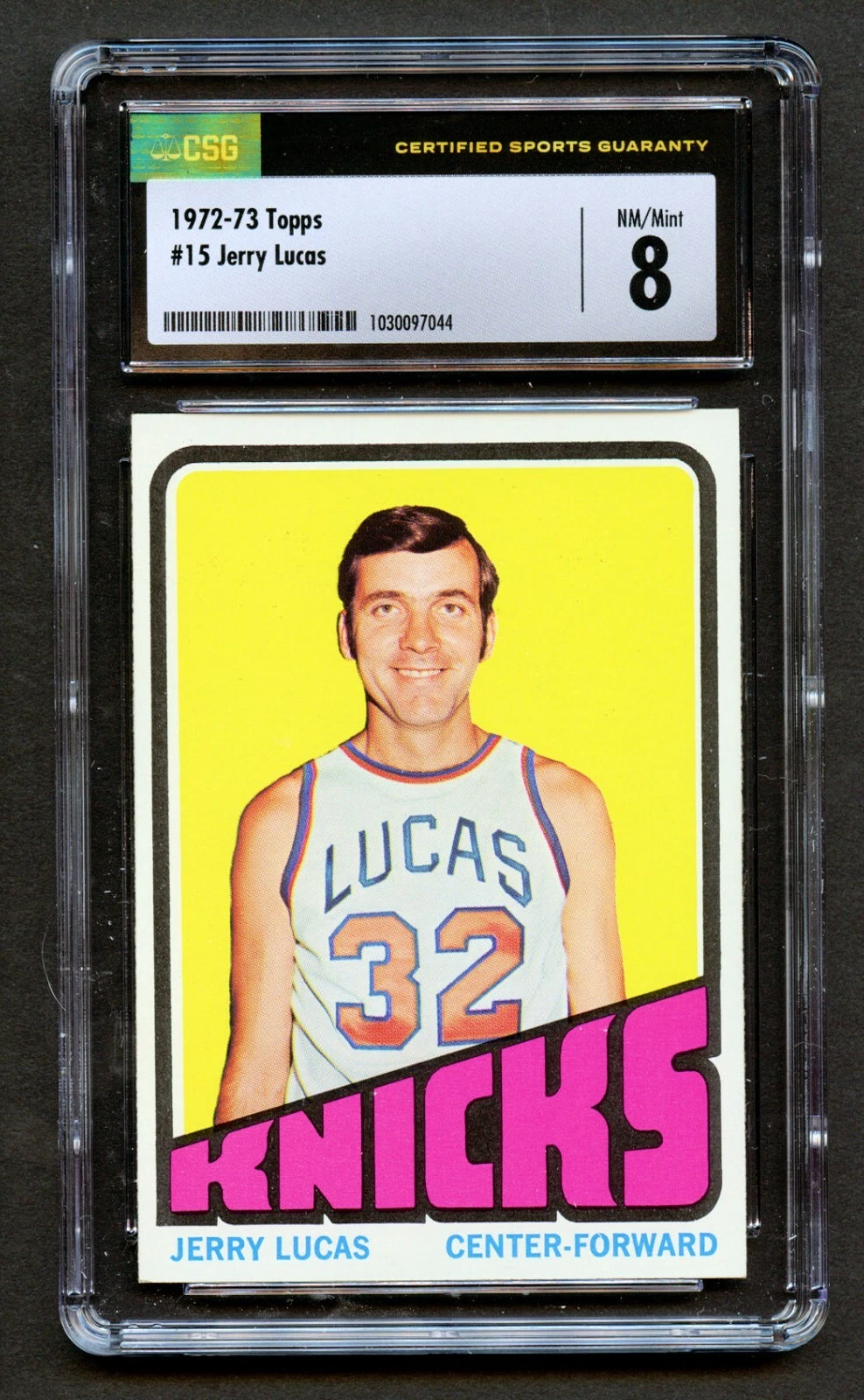 Jerry Lucas #15 Topps 1972-73 Basketball Card New York Knicks CSG NM/Mint 8