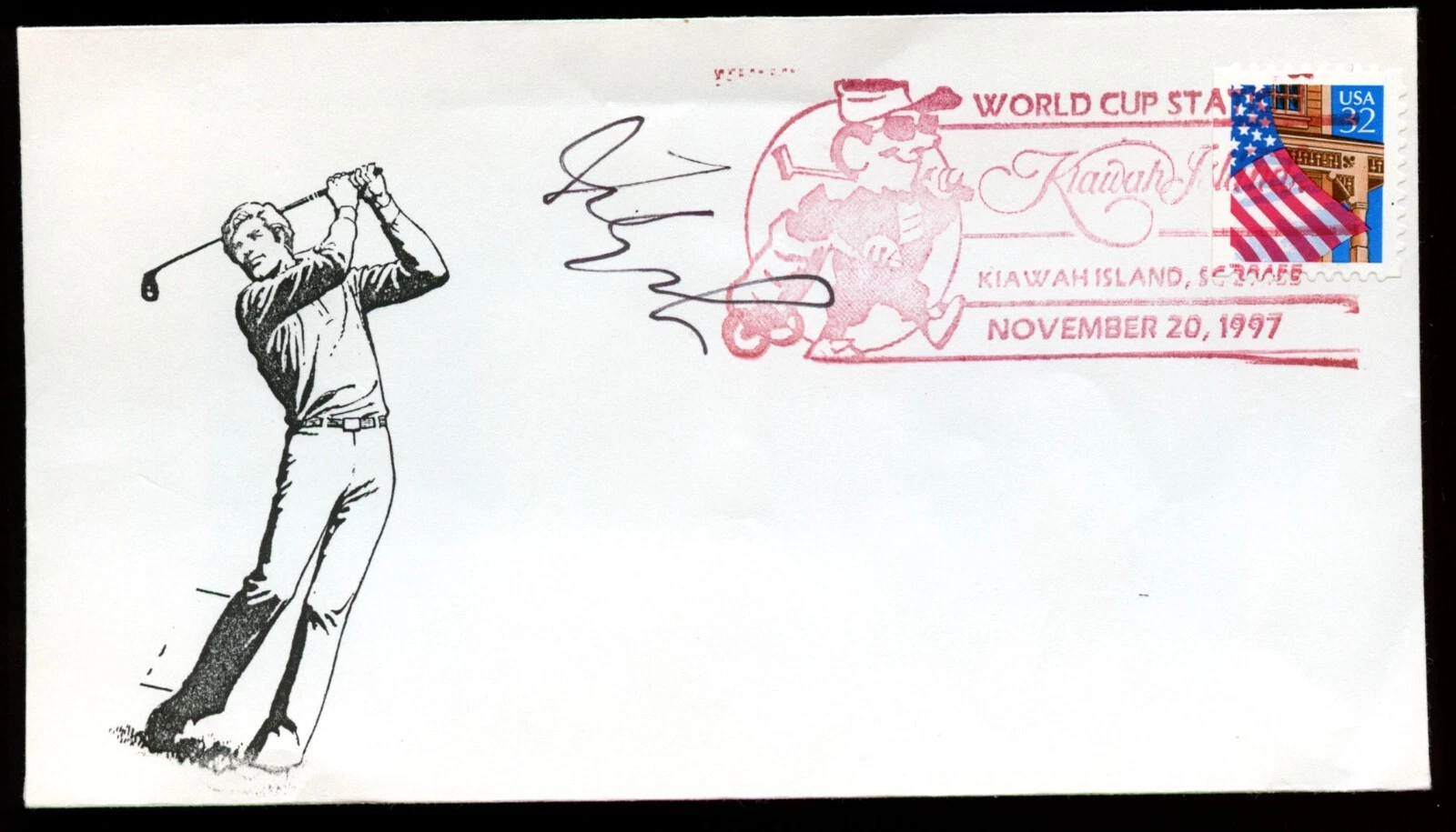 Fred Freddy Couples signed autograph Postal Cover Masters Champion 1992 BAS Cert