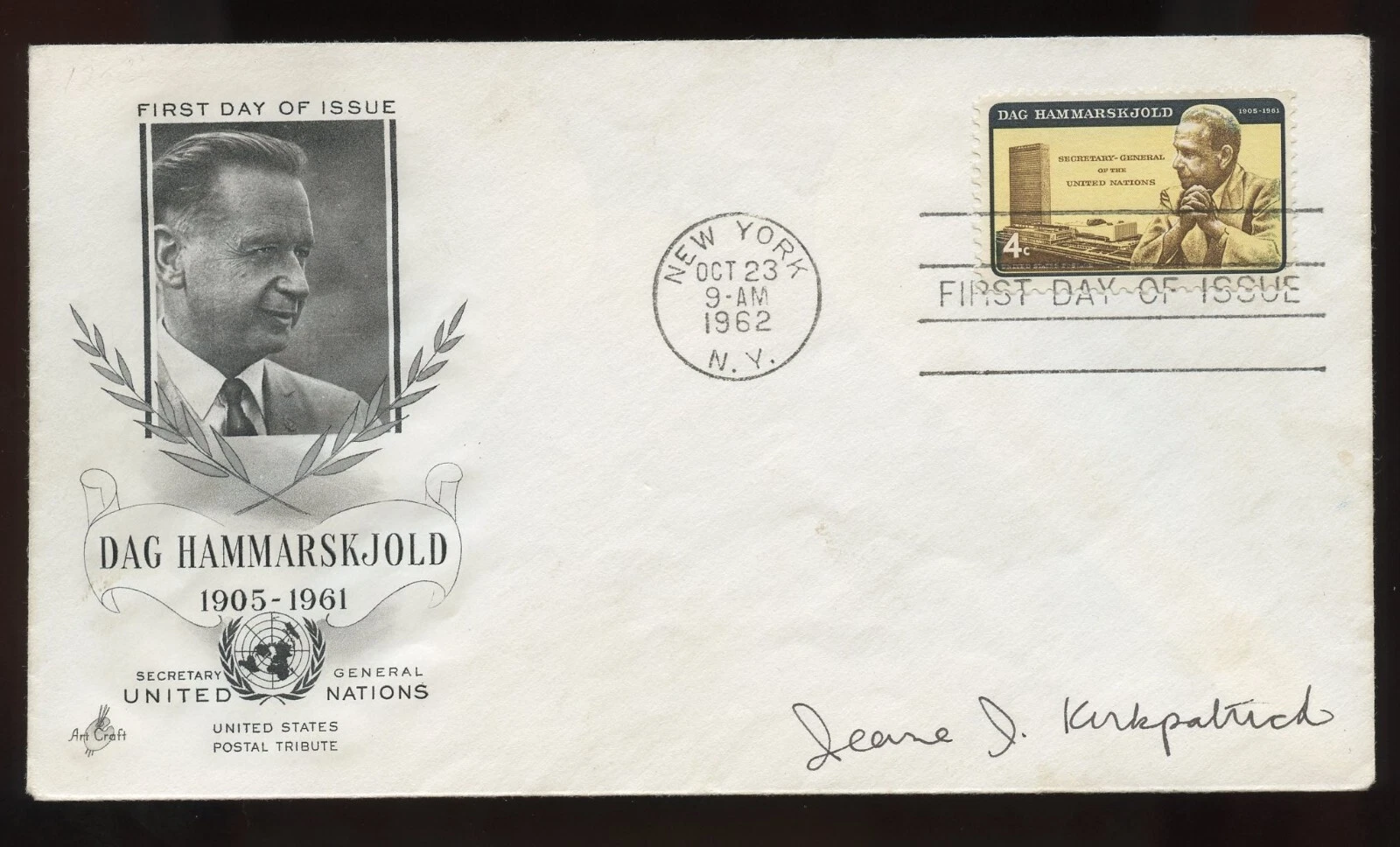Jeane Kirkpatrick d2006 signed autograph American Diplomat R. Reagan Admin. FDC