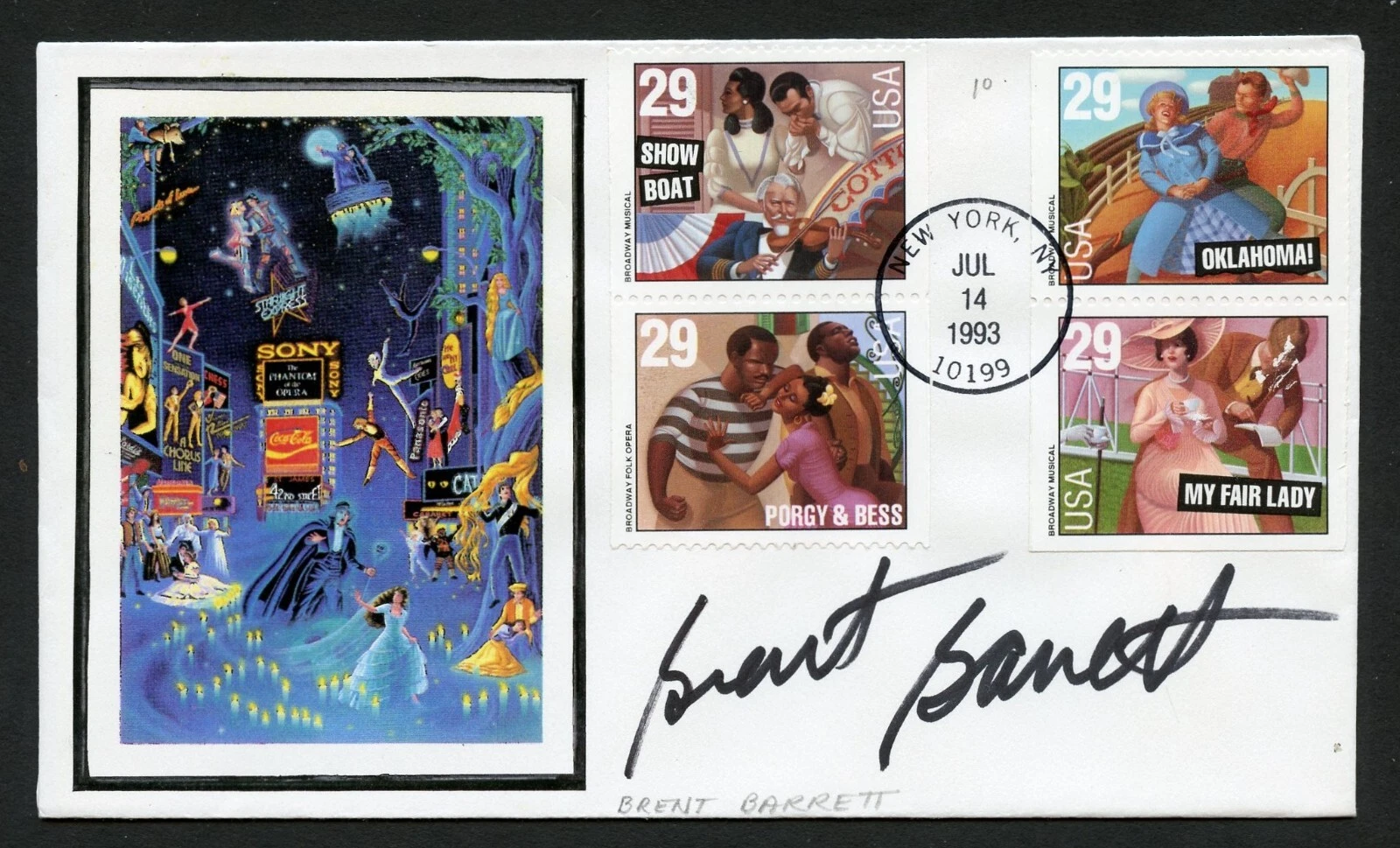 Brent Barrett signed autograph auto American Actor & Tenor First Day Cover