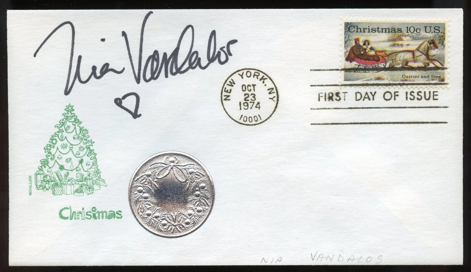 Nia Vandalos signed autograph auto Canadian Actress My Big Fat Greek Wedding FDC