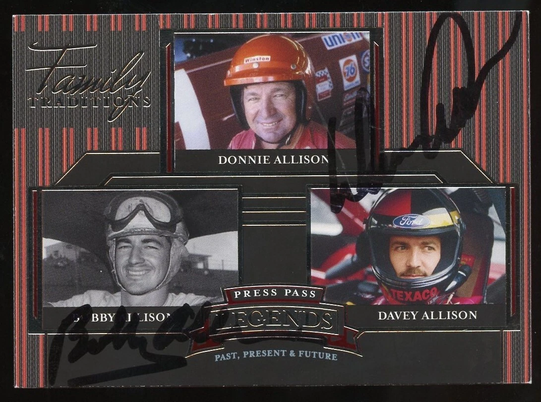 Bobby & Donnie Allison signed autograph 2005 NASCAR Press Pass Card PSA Cert