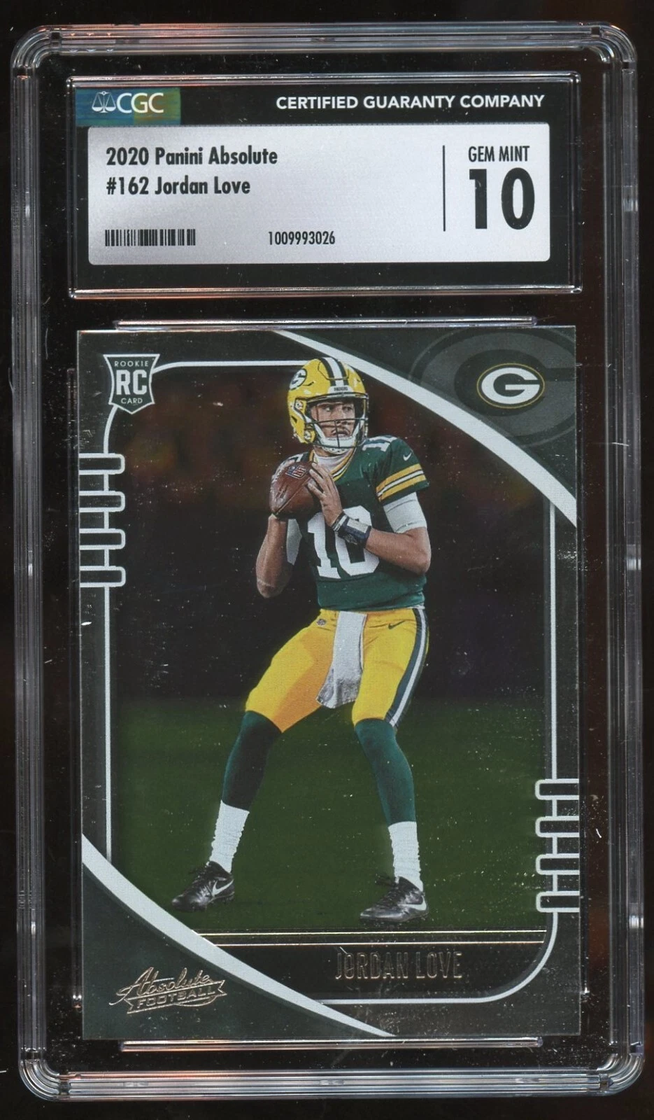 Jordan Love #162 Panini Absolute 2020 Football Rookie Card GB Packers CGC 10