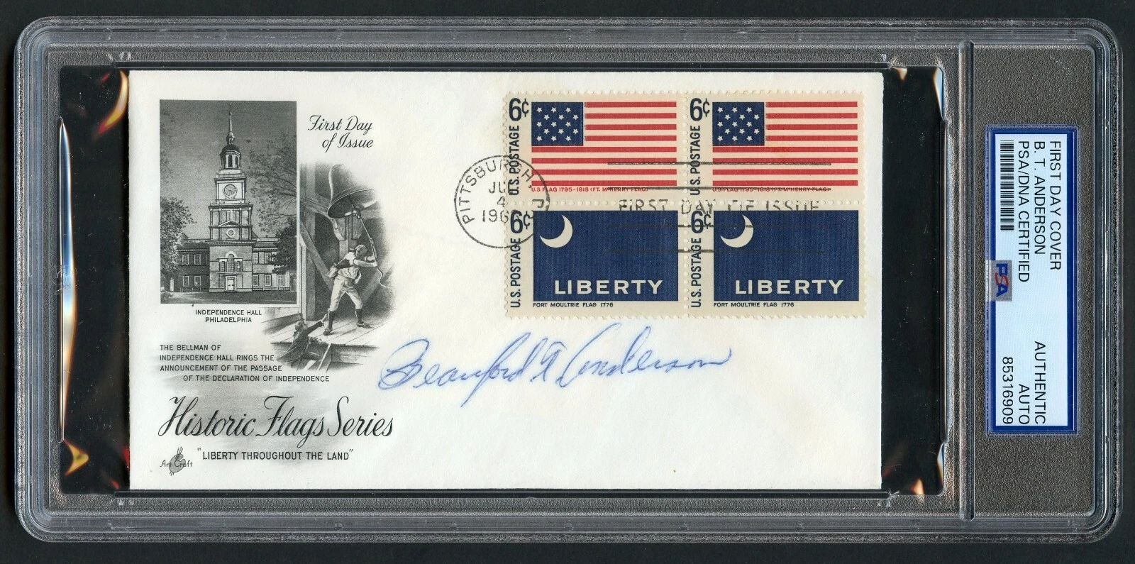 Beauford Anderson d1996 signed autograph FDC MOH Recipient Army WWII PSA Slabbed