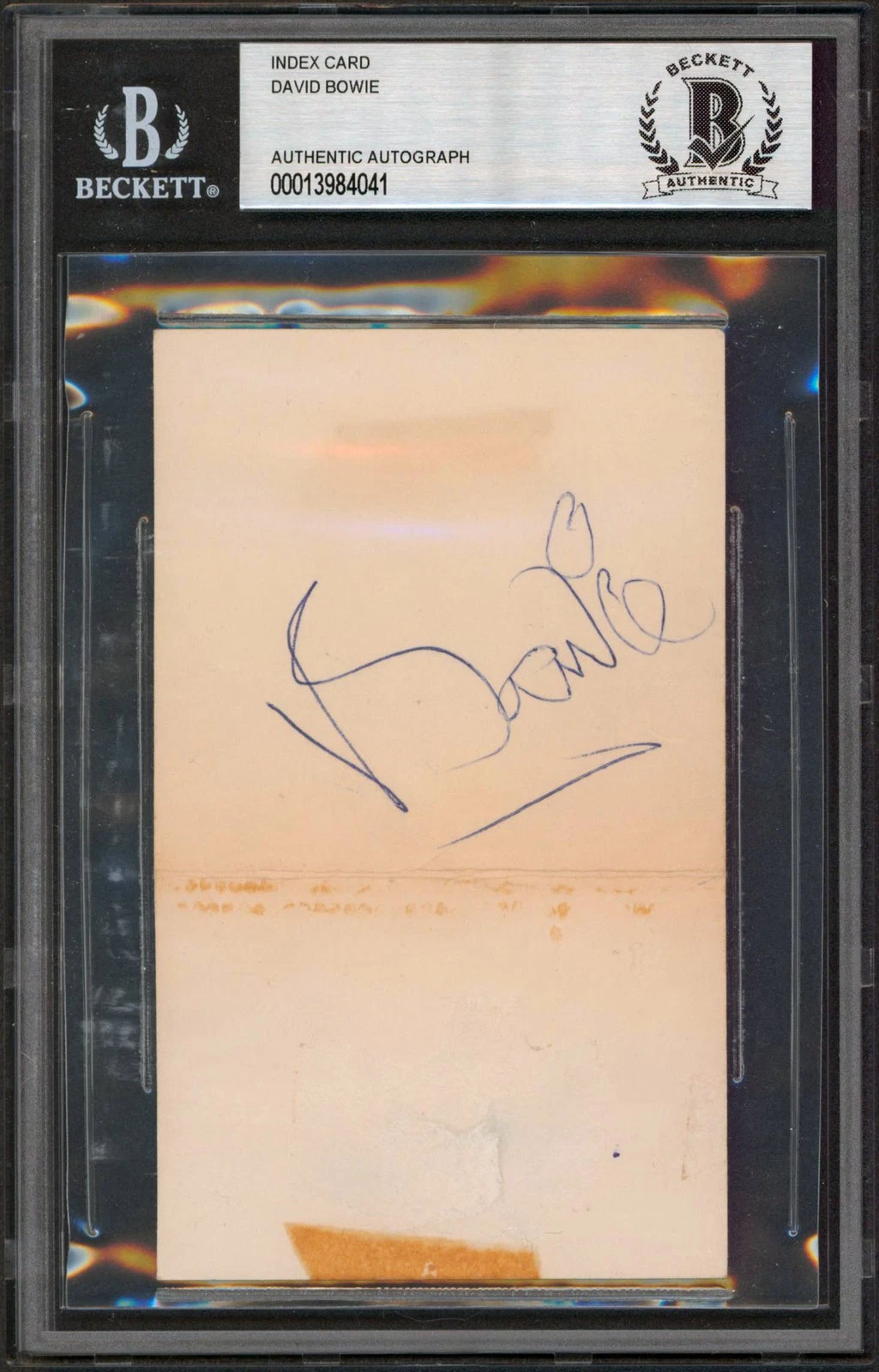 David Bowie Authentic Signed 3x5 Index Card Autographed BAS Slabbed