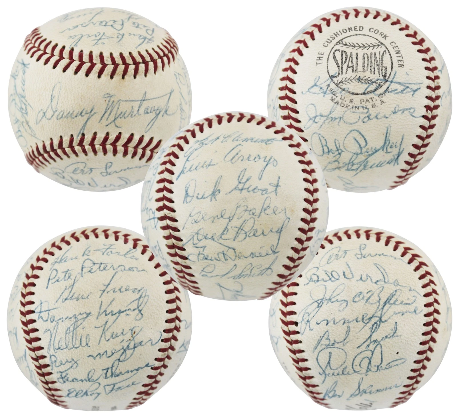 1957 Pirates (27) Clemente, Daniels, Smith, Friend Signed Giles Onl Baseball BAS