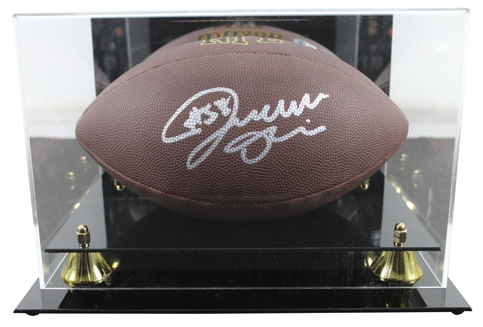 Bengals Joseph Ossai Signed Wilson Super Grip Football W/ Case BAS Witnessed