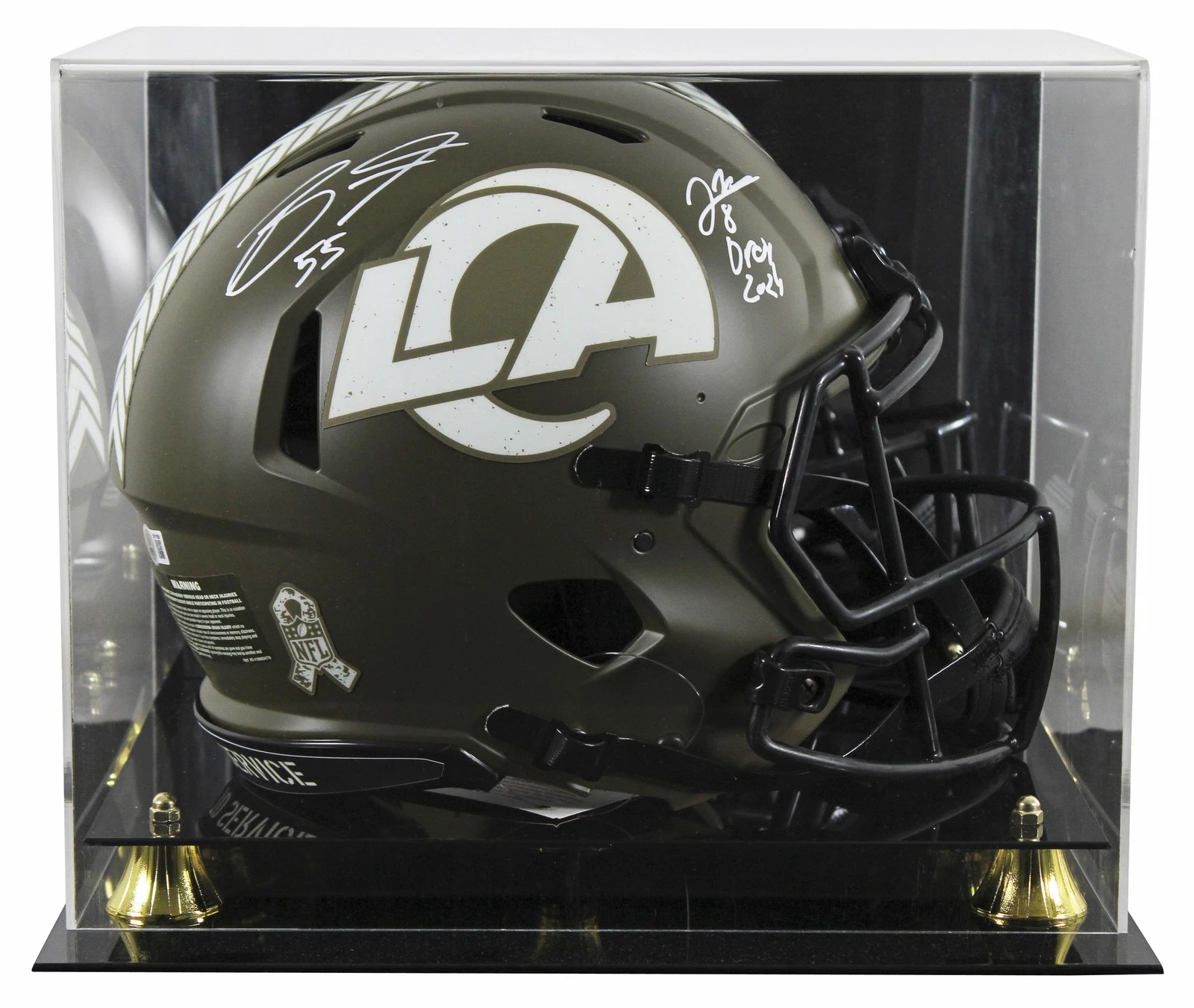 Rams Jared Verse & Braden Fiske Signed STS F/S Speed Proline Helmet W/ Case BAS