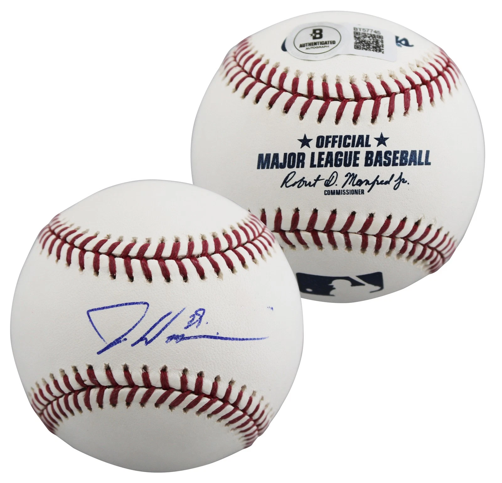 Marlins Dontrelle Willis Authentic Signed Manfred OML Baseball BAS #BT57745