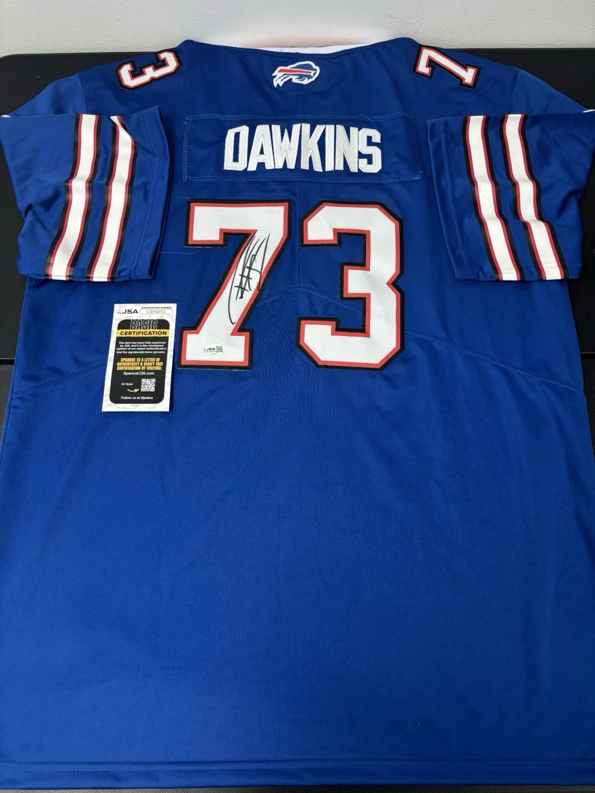 DION DAWKINS SIGNED Autographed Buffalo BILLS JERSEY. JSA Coa Rare