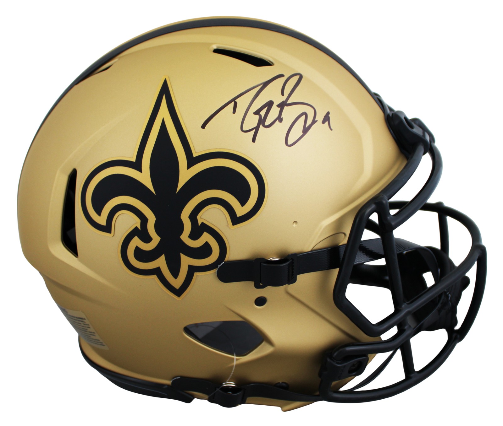 Saints Drew Brees Signed Rave Riddell Full Size Speed Proline Helmet BAS Witness