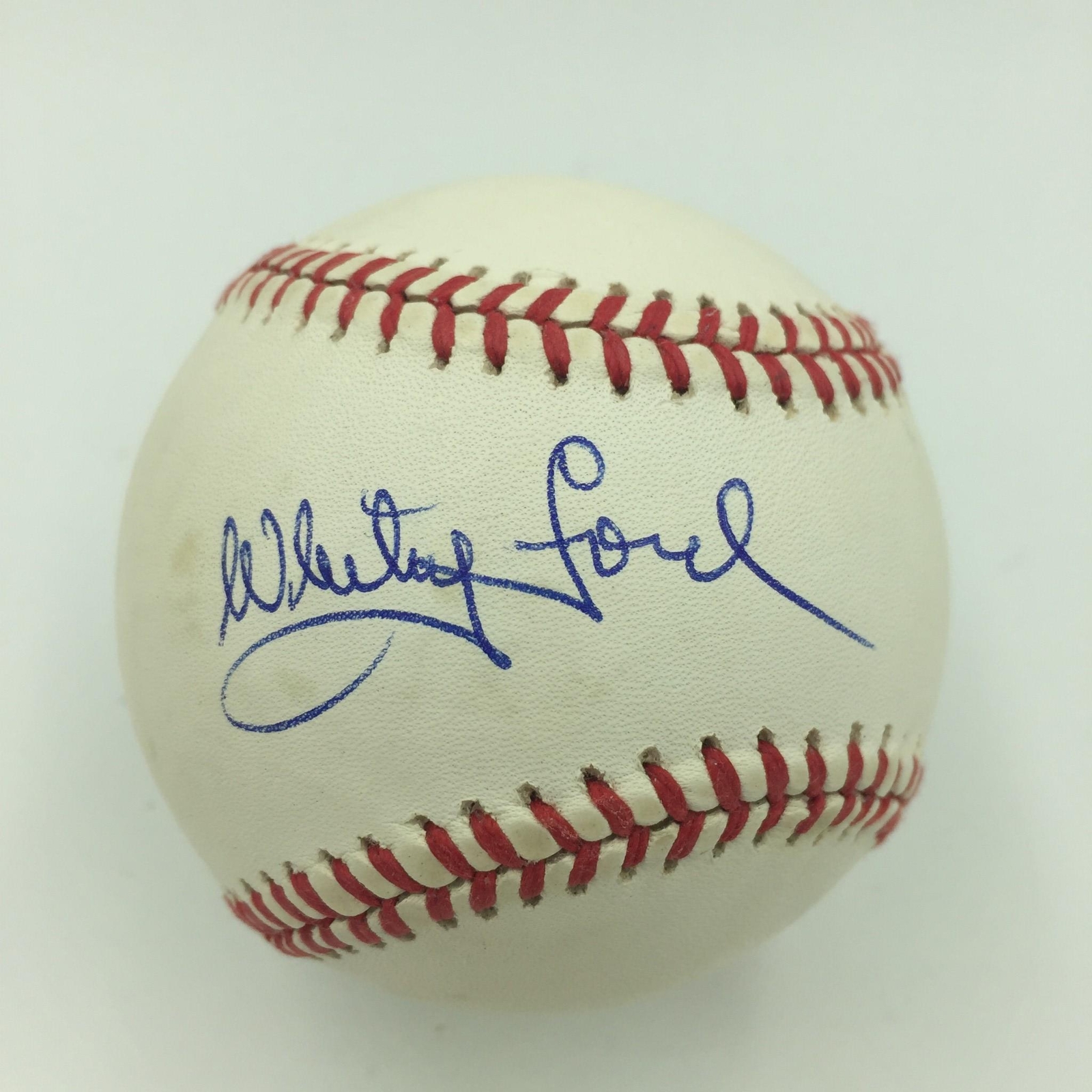 Nice Whitey Ford Signed Official American League Baseball JSA Sticker