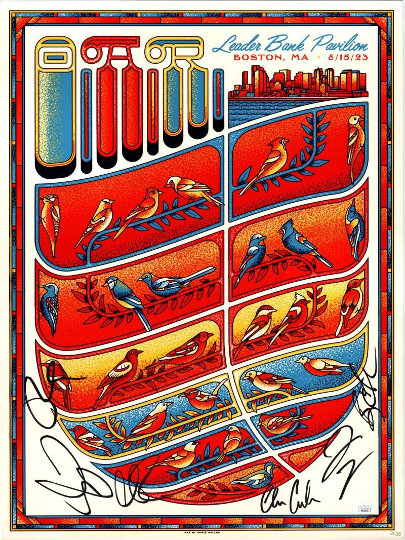 OAR Band Signed Autograph 18x24 Concert Tour Poster Boston MA 2016 JSA COA