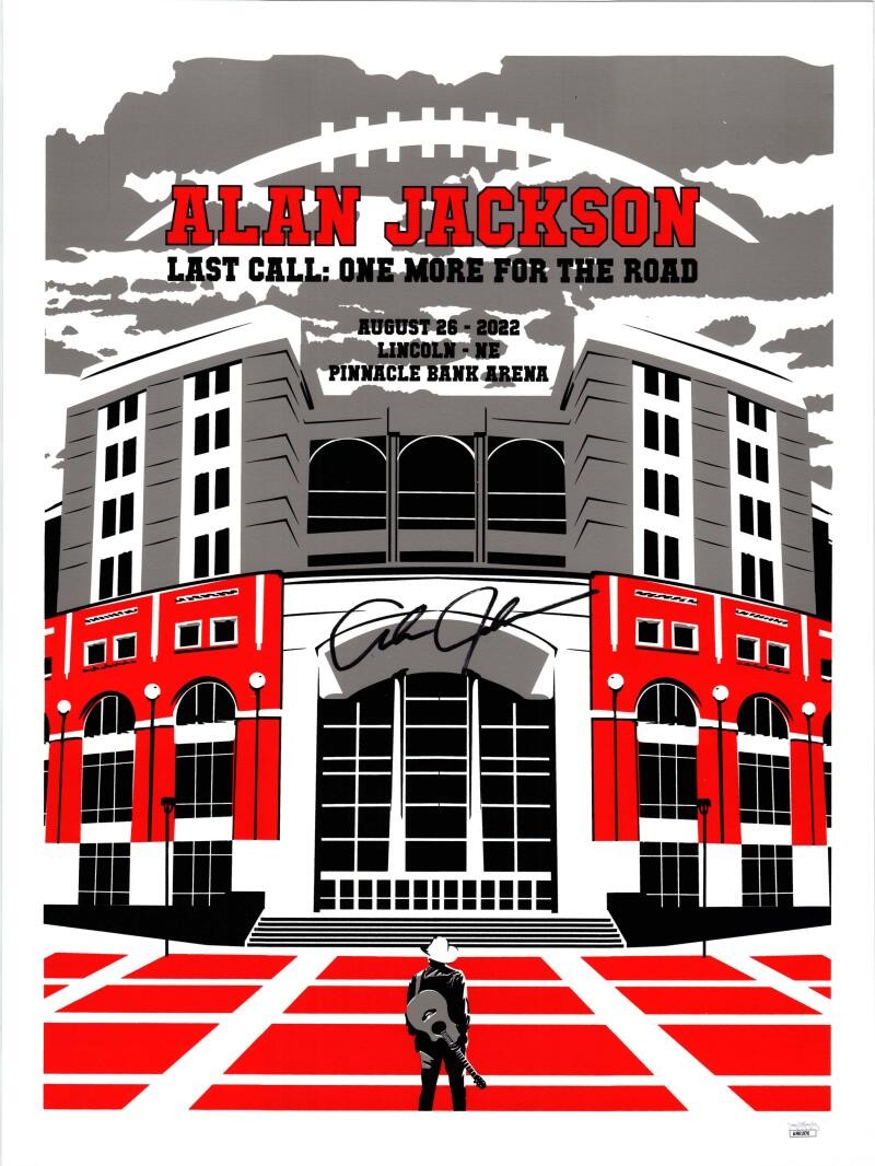 Alan Jackson Signed Autograph 18x24 Concert Tour Poster Last Call Nebraska JSA A