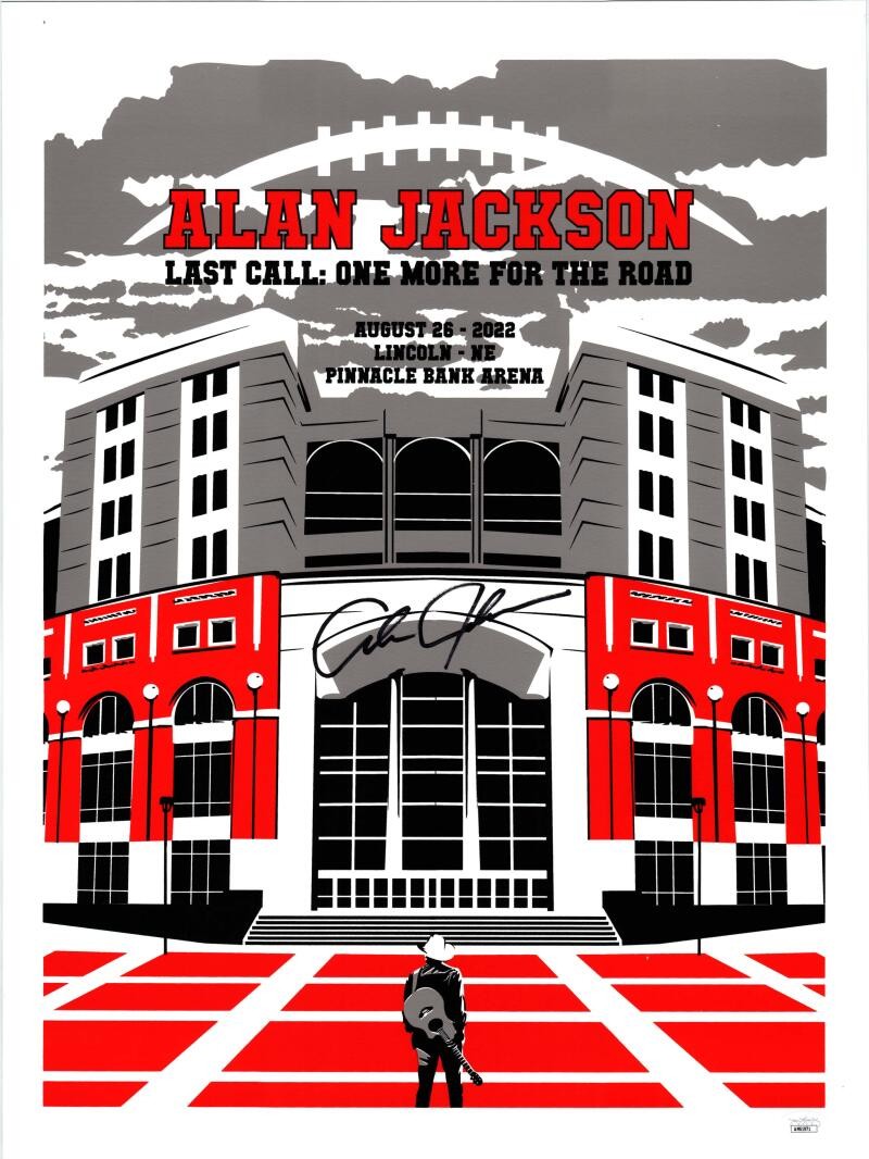 Alan Jackson Signed Autograph 18x24 Concert Tour Poster Last Call Nebraska JSA B