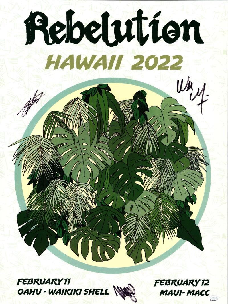 Rebelution Band Signed Autograph 18x24 Concert Tour Poster Hawaii 2022 JSA COA B