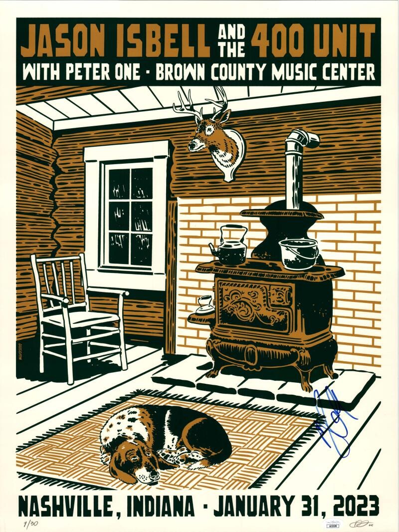 Jason Isbell Signed Autograph 18x24 Concert Tour Poster Nashville 2023 JSA COA