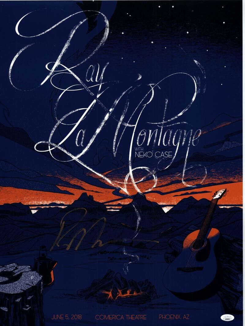 Ray LaMontagne Signed Autograph 18x24 Concert Tour Poster Phoenix 2018 JSA COA
