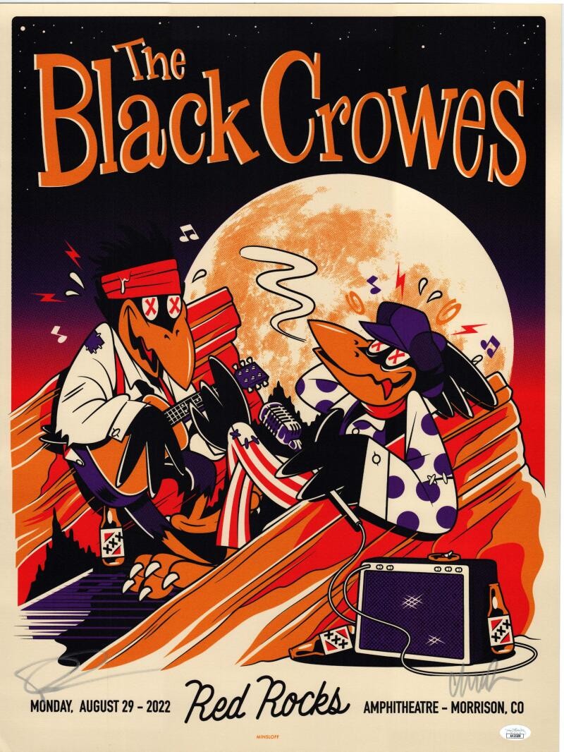 Black Crowes Band Signed Autograph 18x24 Concert Tour Poster Colorado JSA COA