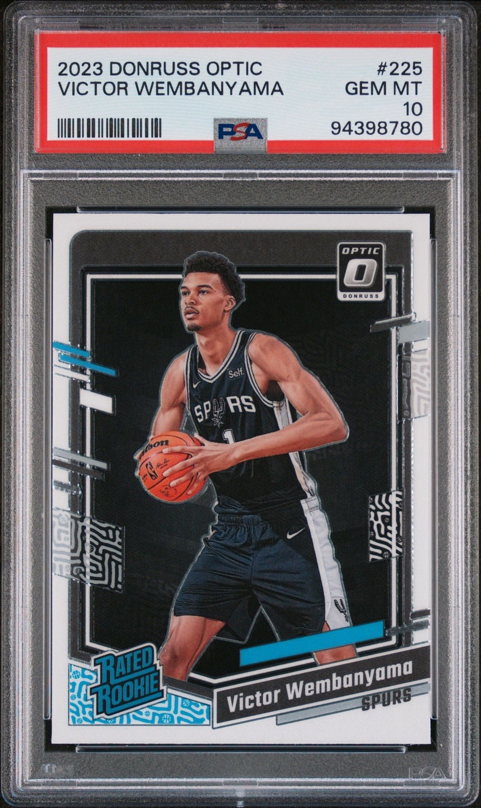 Graded 2023 Donruss Optic Victor Wembanyama #225 RC Card PSA 10 Gem