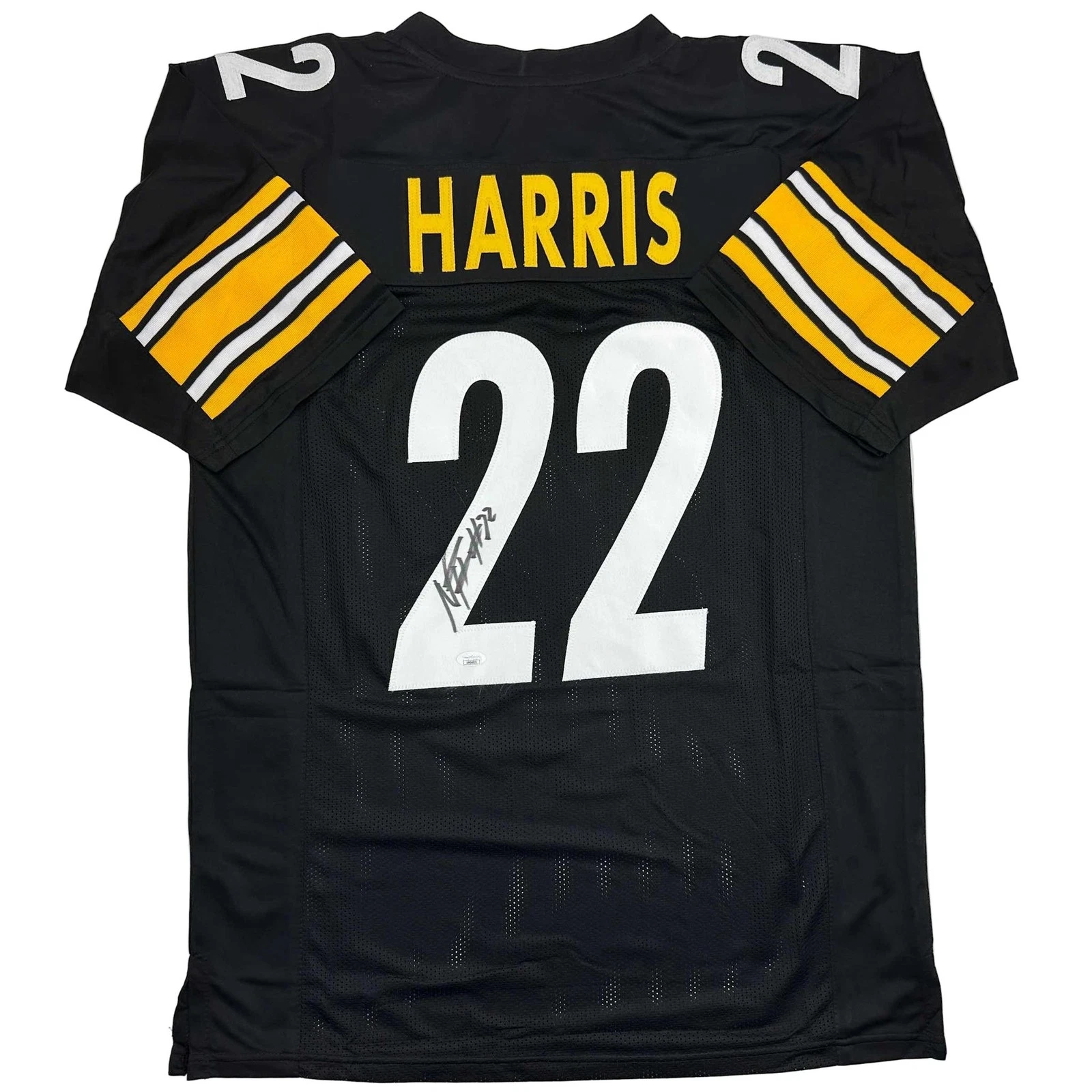 Autographed/Signed Najee Harris Pittsburgh Black Jersey Beckett BAS COA
