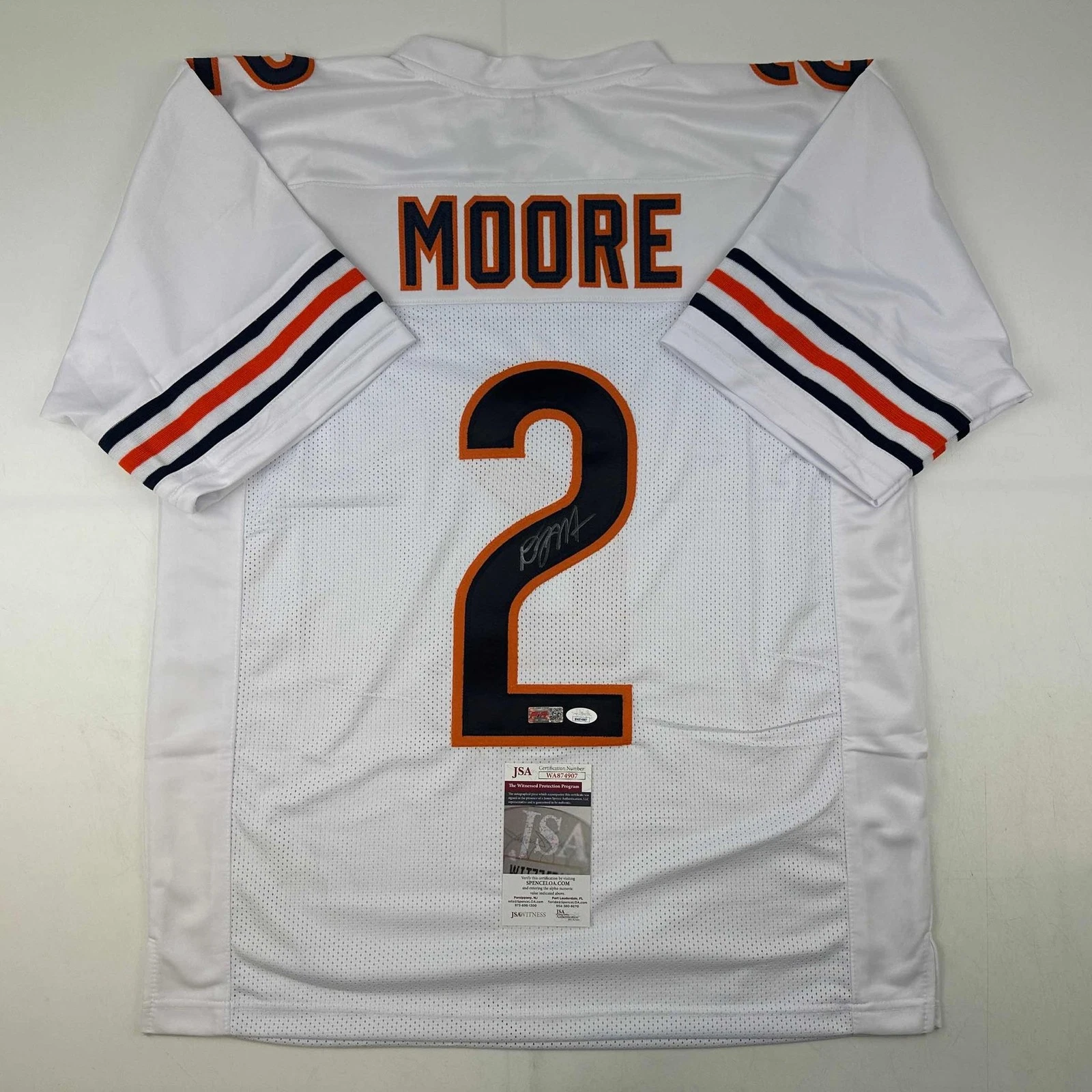 Autographed/Signed D.J. DJ Moore Chicago White Jersey Beckett BAS COA