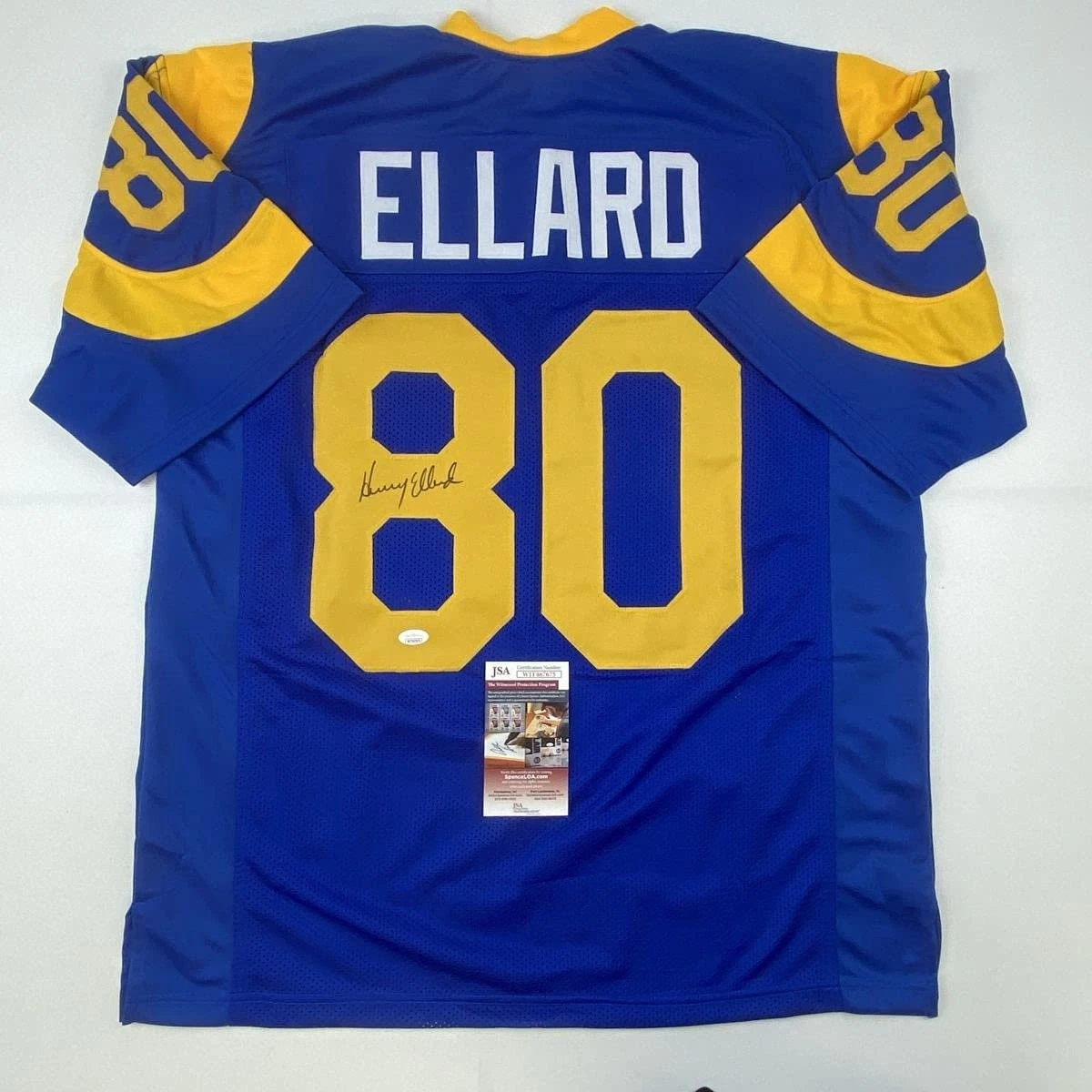 Autographed/Signed HENRY ELLARD Los Angeles LA Blue Jersey JSA COA Auto