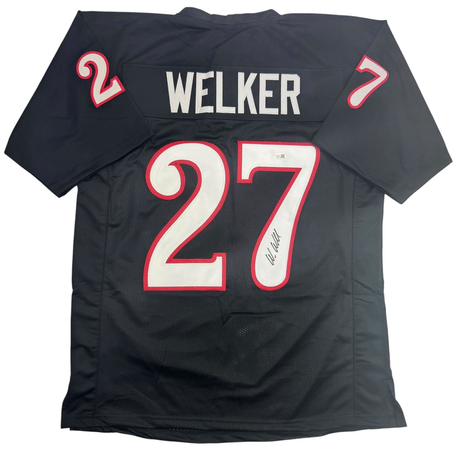 Autographed/Signed Wes Welker Texas Tech Black College Jersey JSA COA