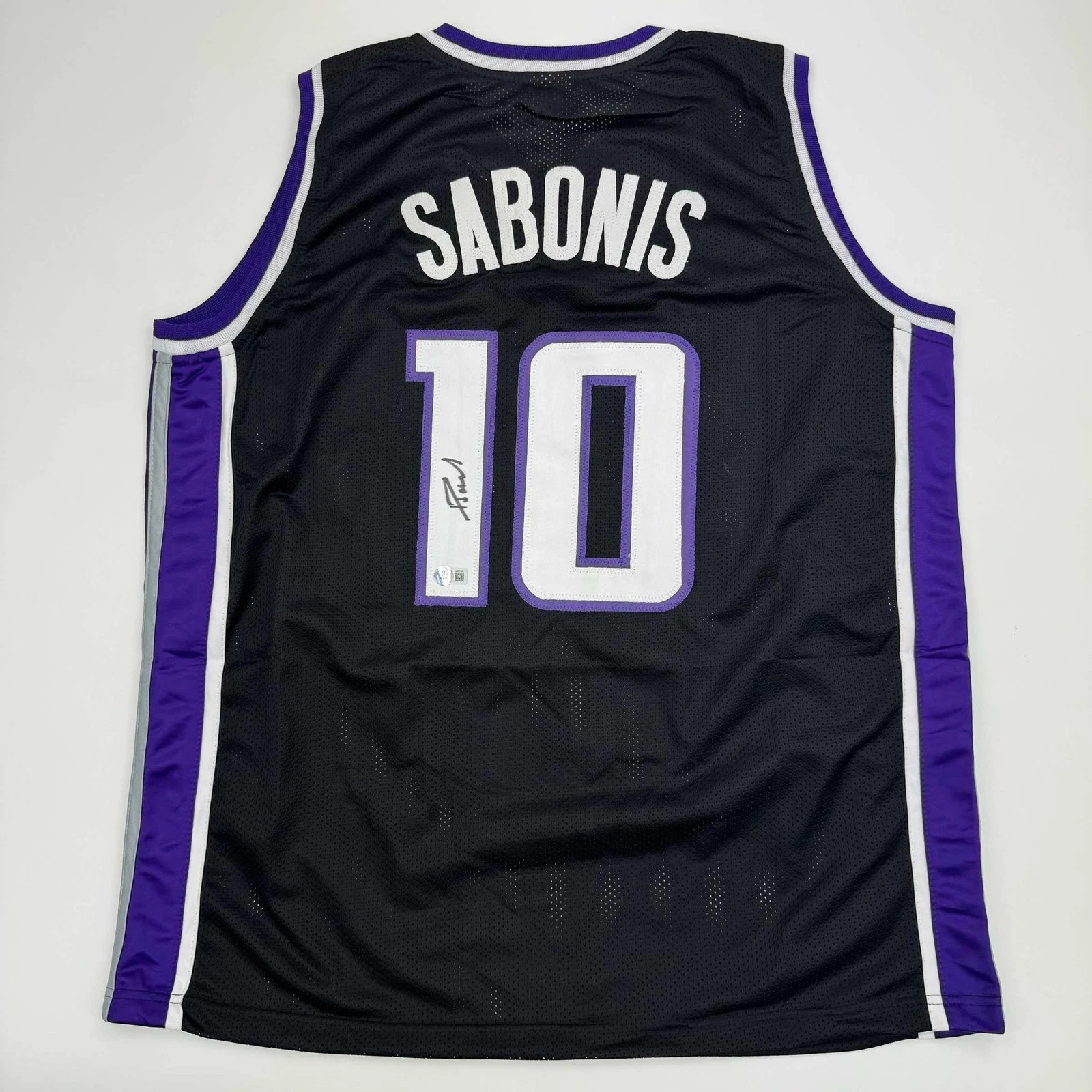 Autographed/Signed Domantas Sabonis Sacramento Black Jersey BAS COA