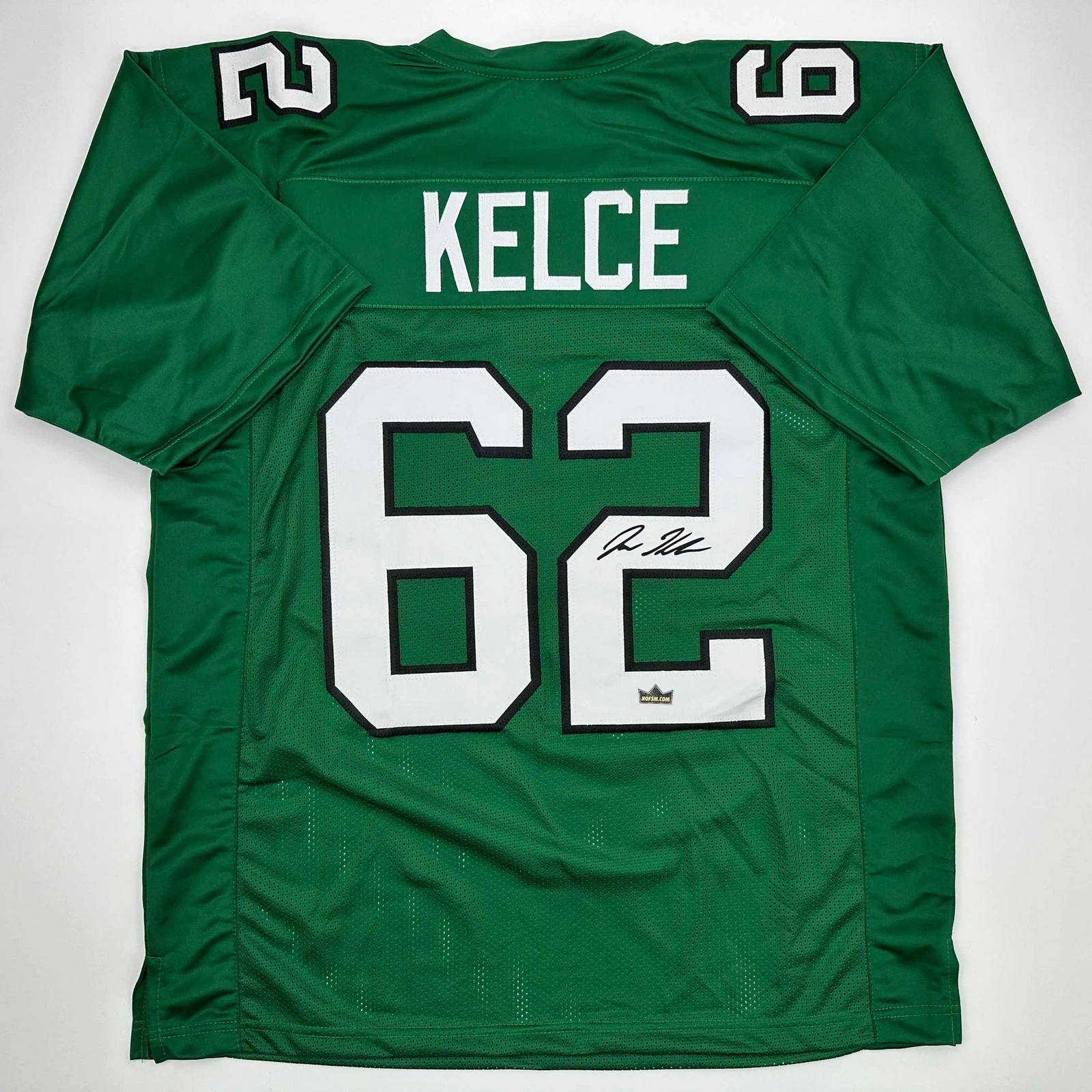 Facsimile Autographed Jason Kelce Philadelphia Kelly Green Jersey Men XL
