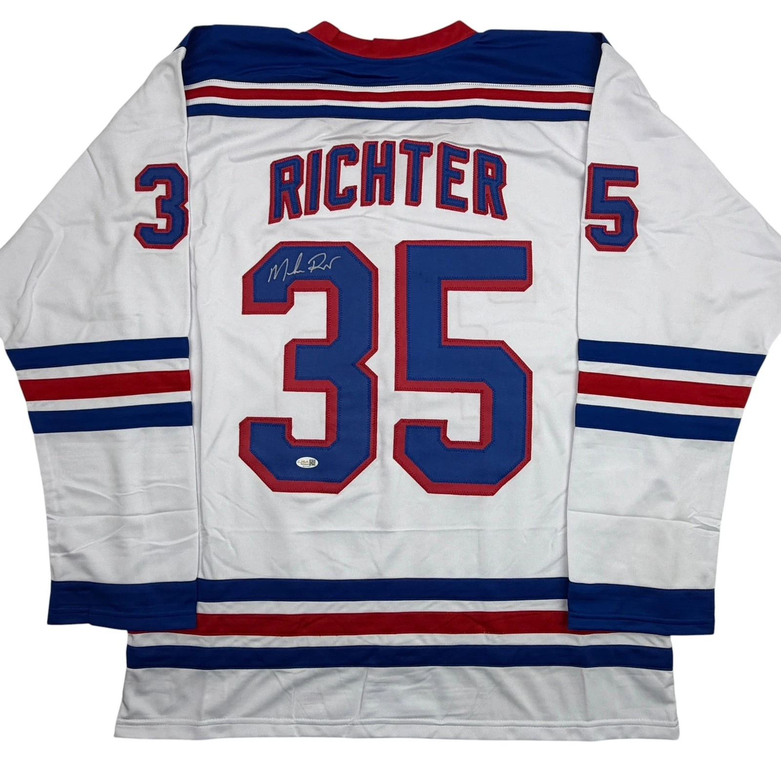 Autographed/Signed MIKE RICHTER New York White Jersey PSA/DNA COA Auto