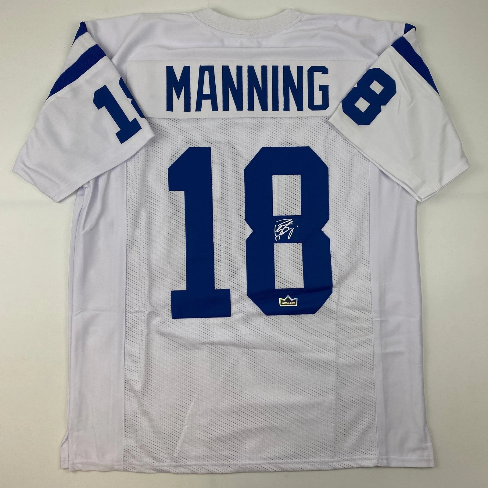 Facsimile Autographed Peyton Manning Indianapolis White Jersey Men's XL