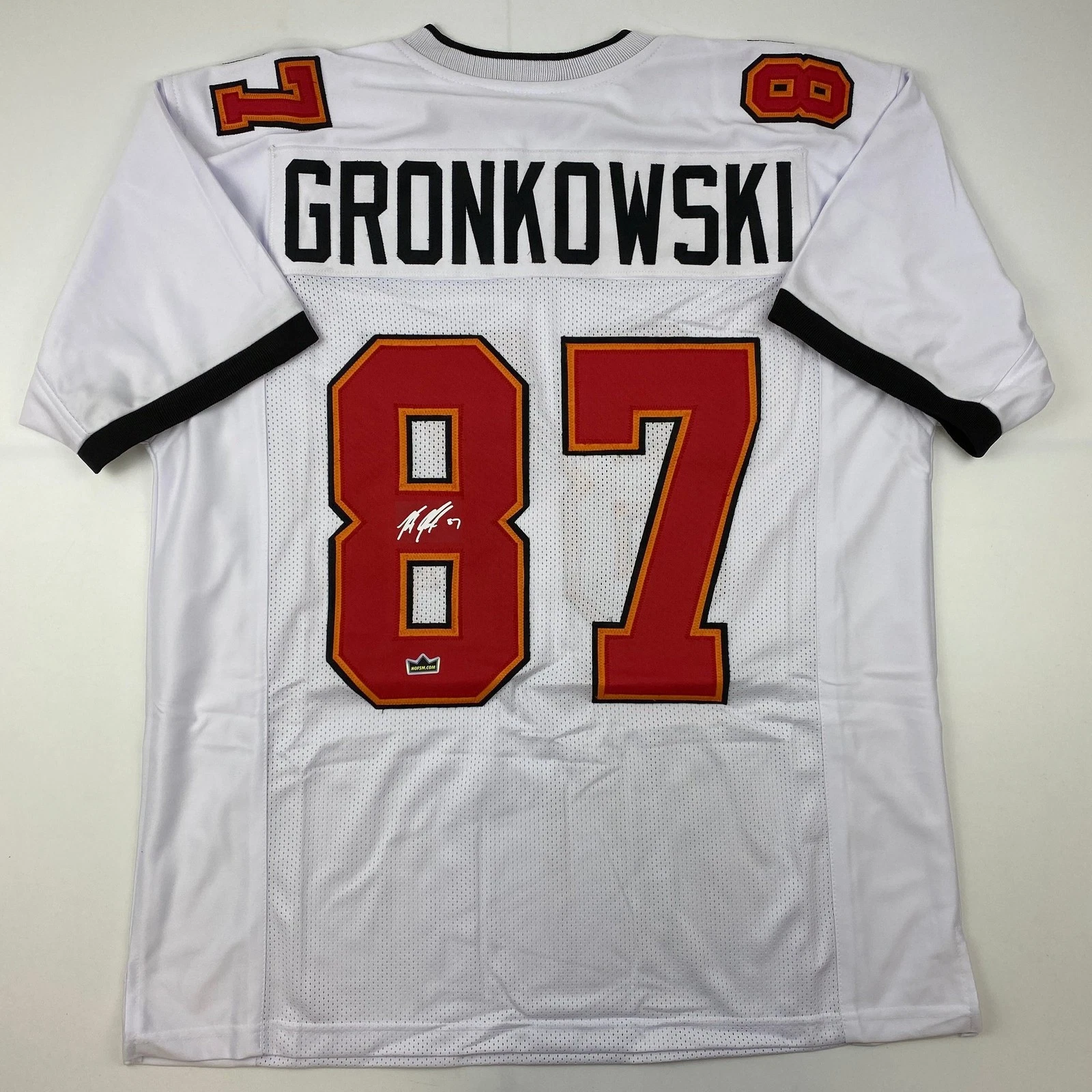 Facsimile Autographed Rob Gronk Gronkowski Tampa Bay White Jersey Size XL