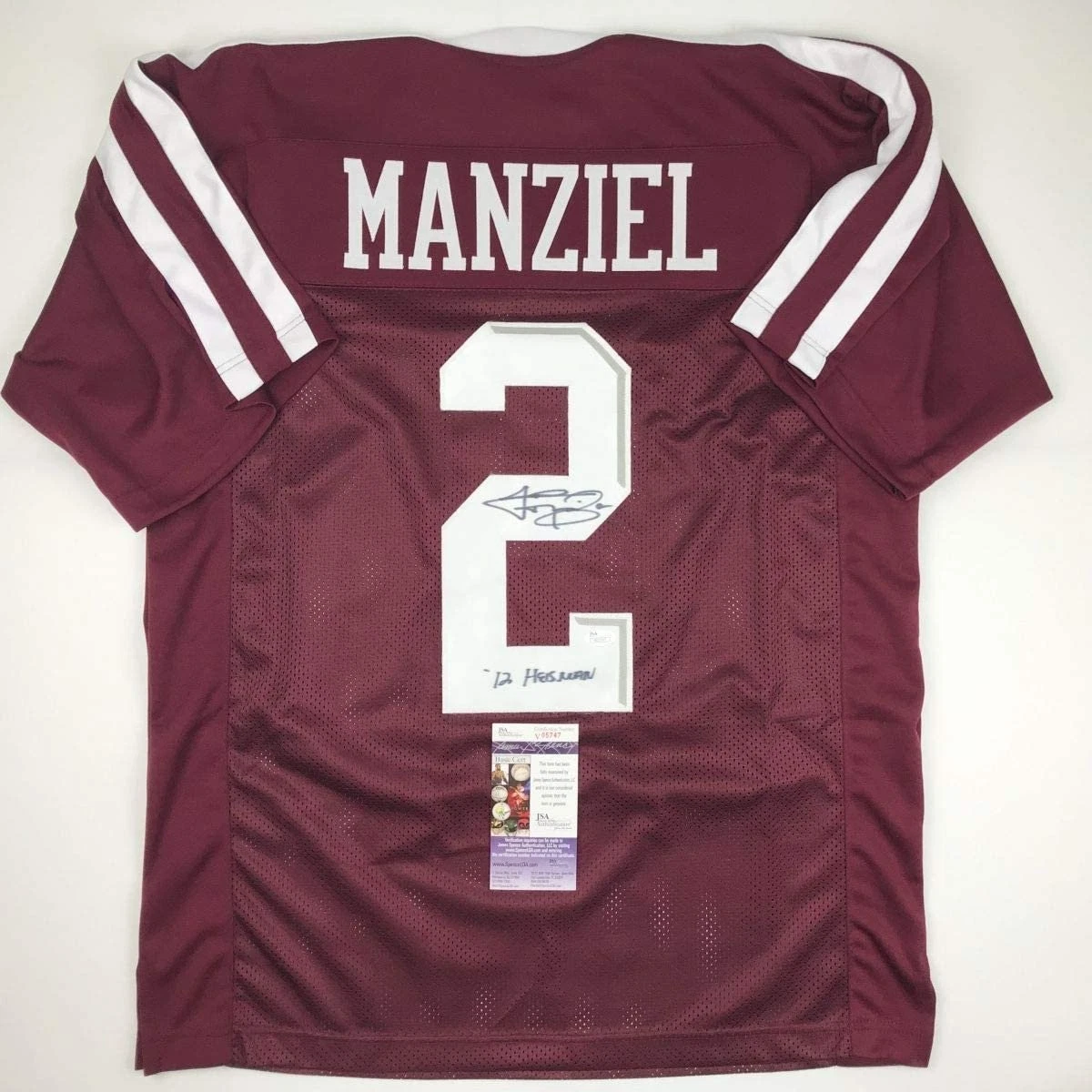 Signed JOHNNY MANZIEL 12 Heisman Texas A&M Maroon Jersey JSA COA