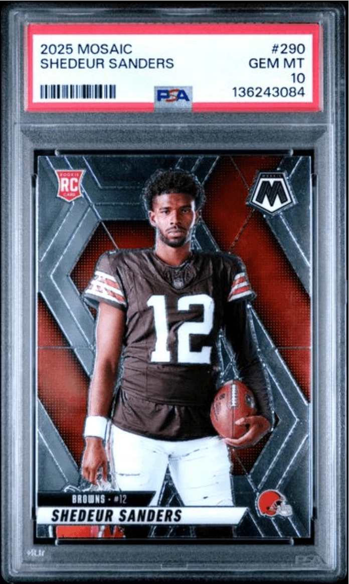 Graded 2025 Panini Mosaic Shedeur Sanders #290 Rookie Card PSA 10