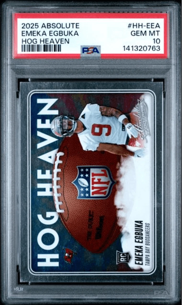 Graded 2025 Panini Absolute Emeka Egbuka #HHEEA Hog Heaven RC Card PSA 10