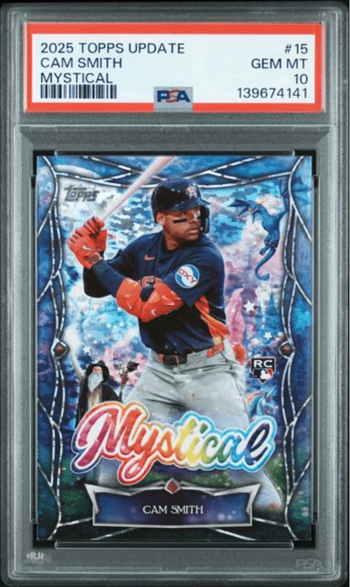 Graded 2025 Topps Update Cam Smith #15 Mystical Rookie RC Card PSA 10